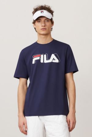 FILA Feechi Tee Shirts White / Red,Mens Clothing | CA.CLXVYP280